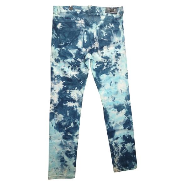 Legendary Status Mens Designer Straight Skinny Smoke Blue Wash Jeans - Picture 2 of 7